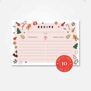 Holiday Recipe Cards - Boxed Set of 10 Recipe Cards