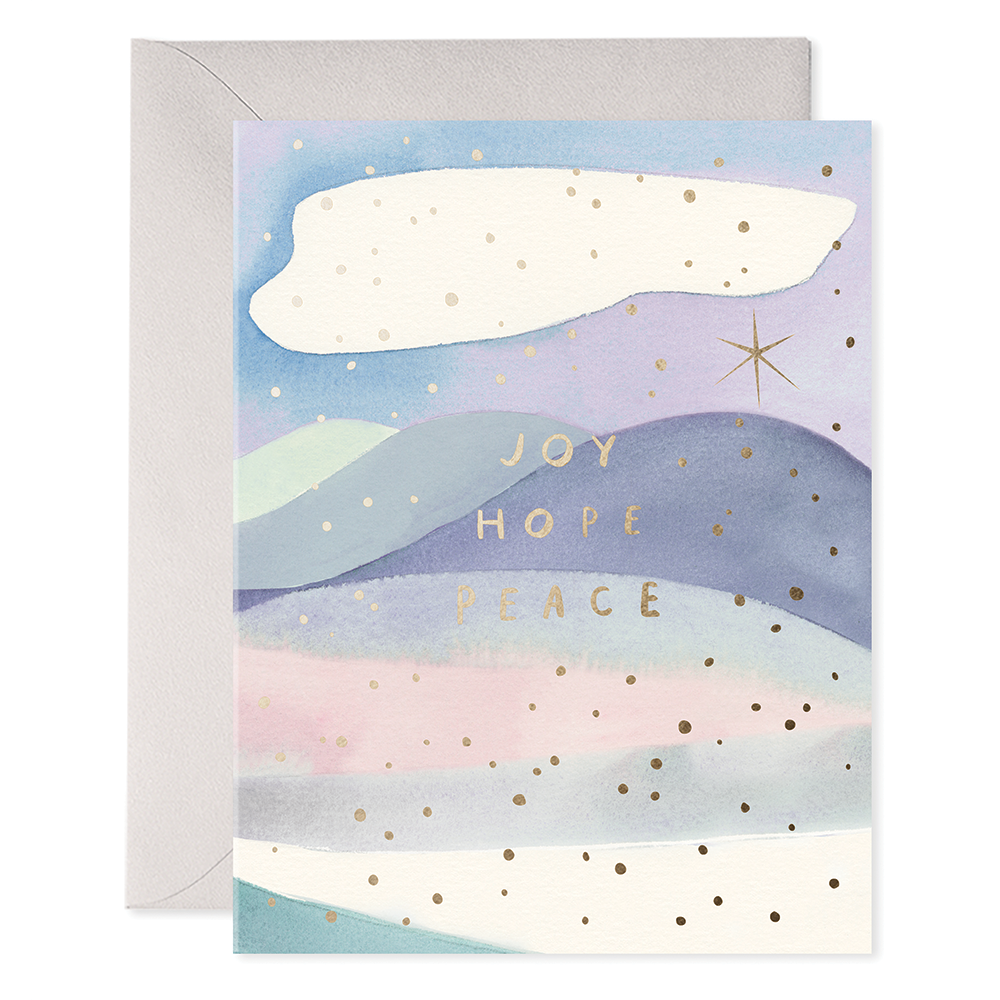 Joy Hope Peace | Holiday Christmas Greeting Card: 4.25 X 5.5