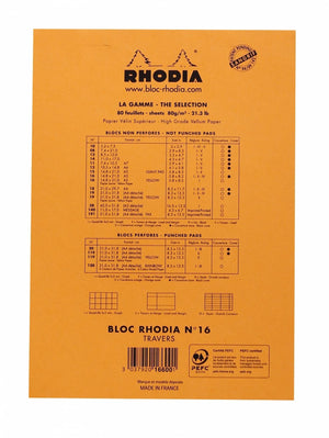 Rhodia Classic Notepad 6 x 8.25: Orange BLANK / 6" x 8.25"