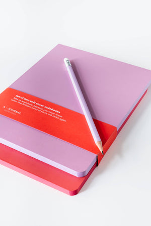 A-Journal Set of 2 Softcover notebooks coral + lilac: Coral & Lilac