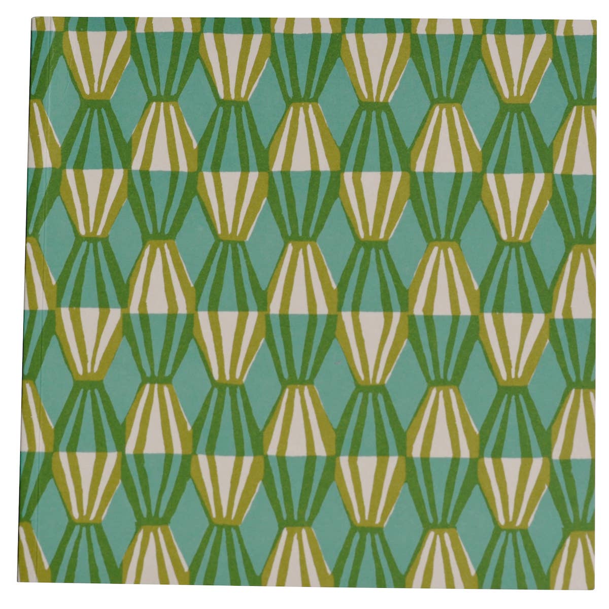 Square Notebook with Lined Paper in Threadwork Green