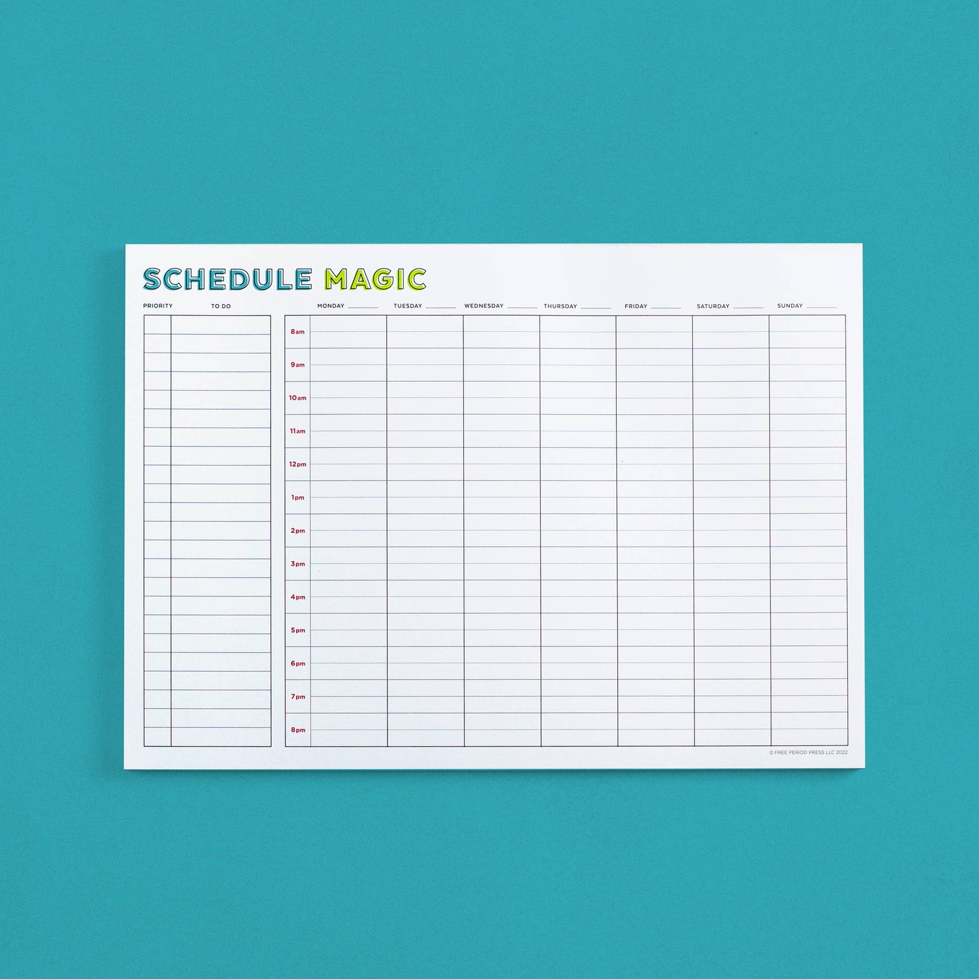 Weekly Schedule Magic Notepad