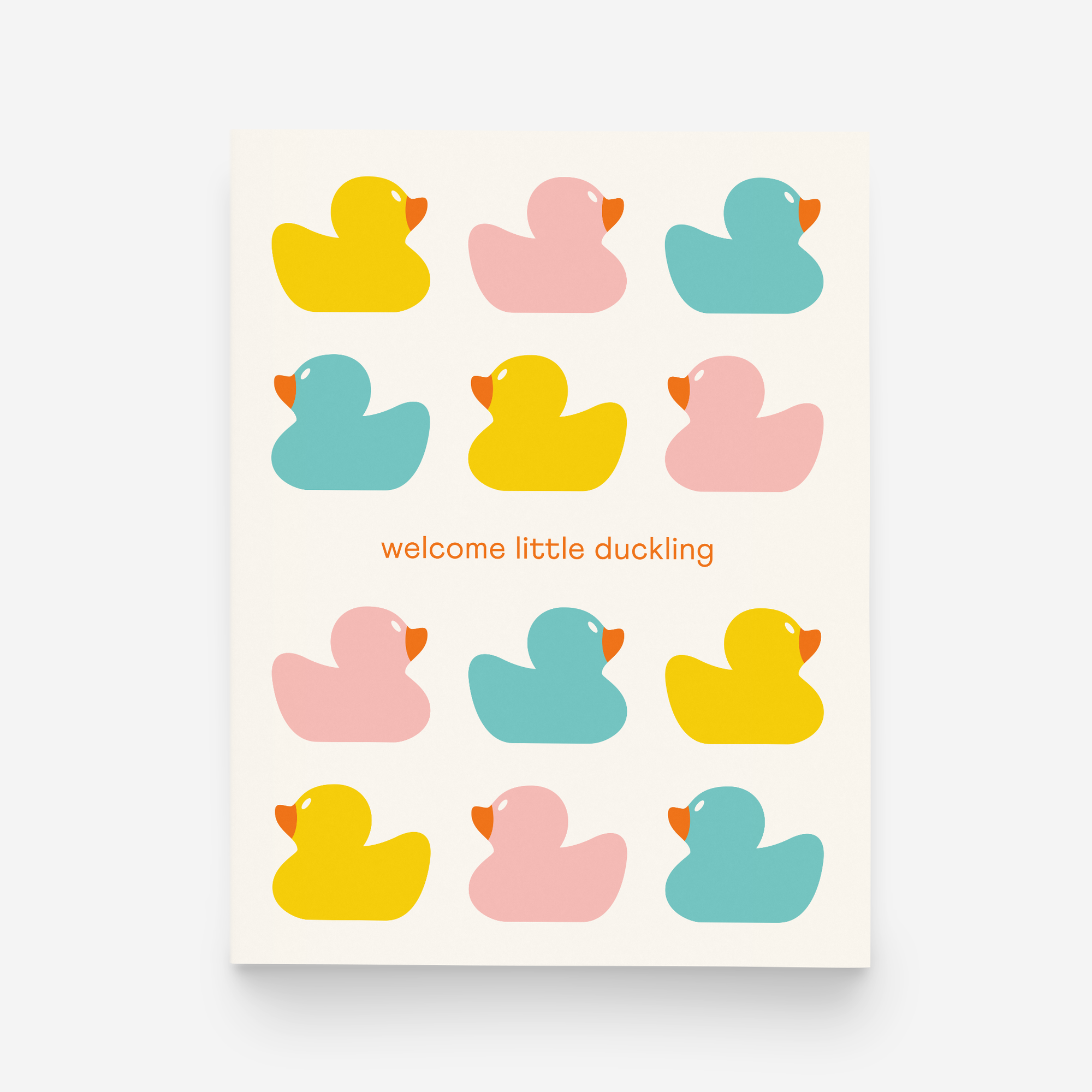 Welcome Little Duckling New Baby Rubber Duckies Greeting Card