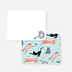 Stretching cats flat notecard set: Set of 8