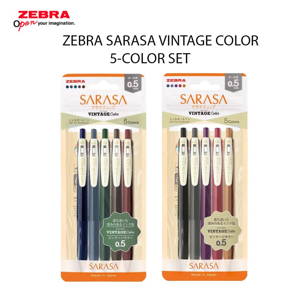 ZEBRA GEL PEN SARASA VINTAGE COLOR SET: VI