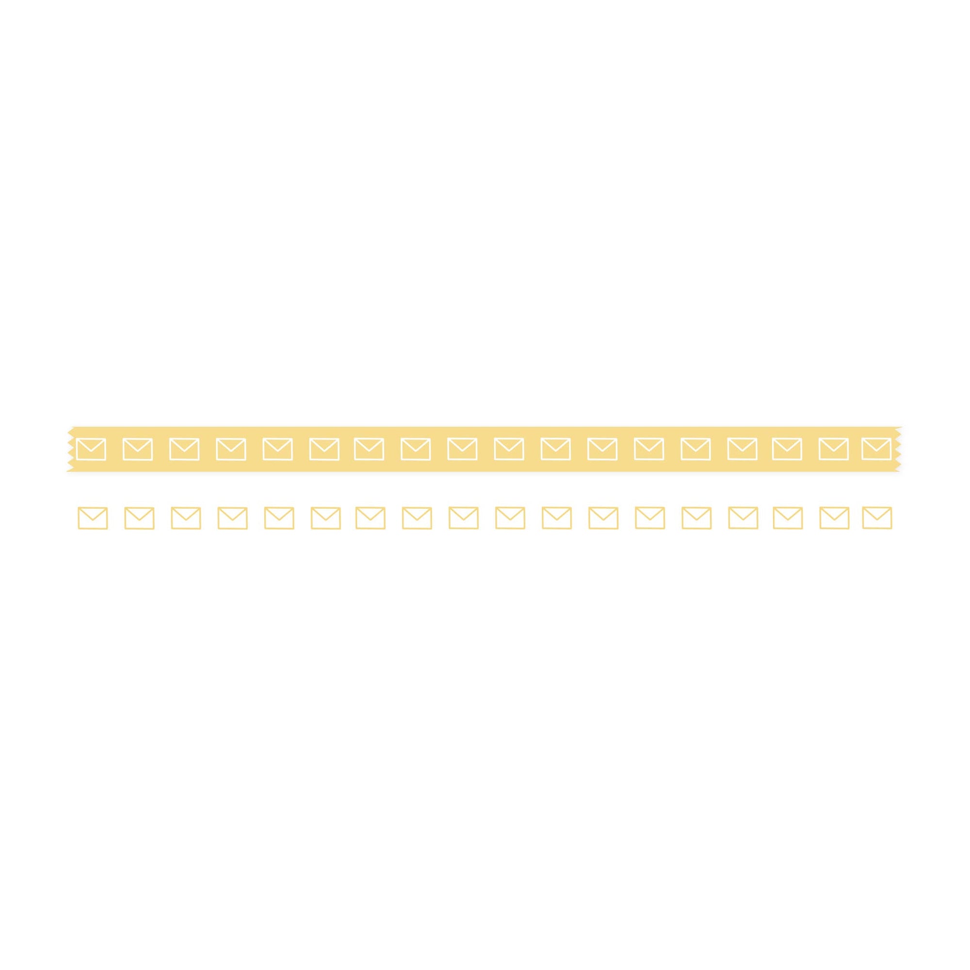 Yellow Envelopes Washi Tape - 8mm: Yellow With White Envelopes