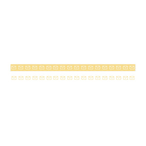 Yellow Envelopes Washi Tape - 8mm: Yellow With White Envelopes