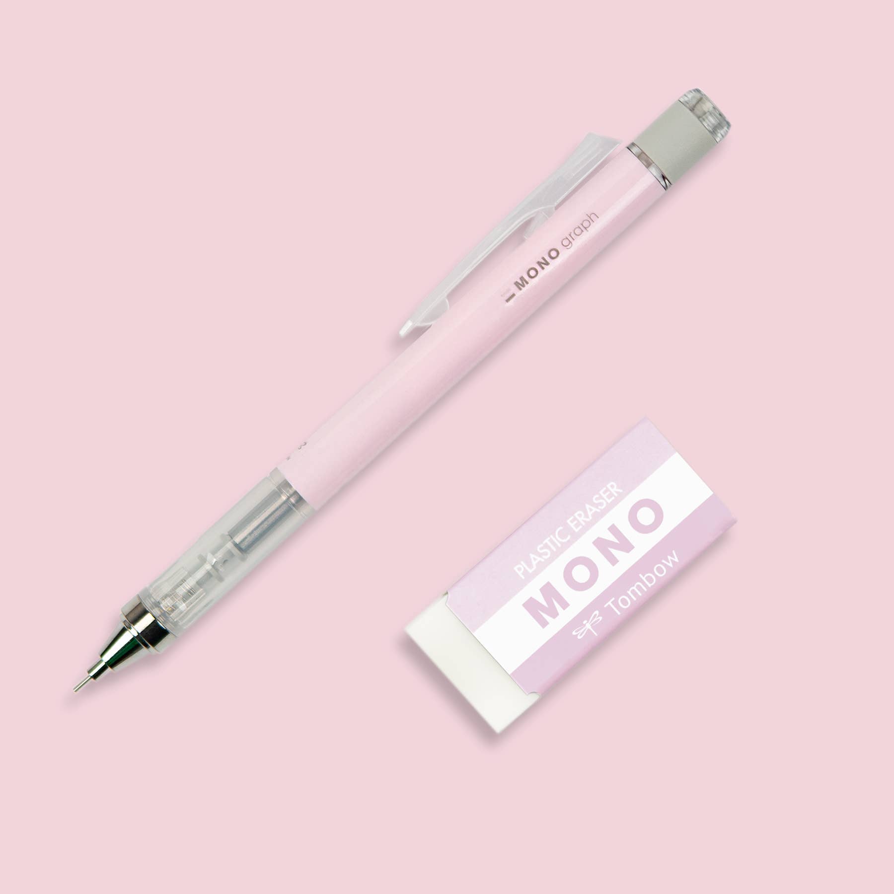 MONO Graph Mechanical Pencil + Eraser Set: Pink