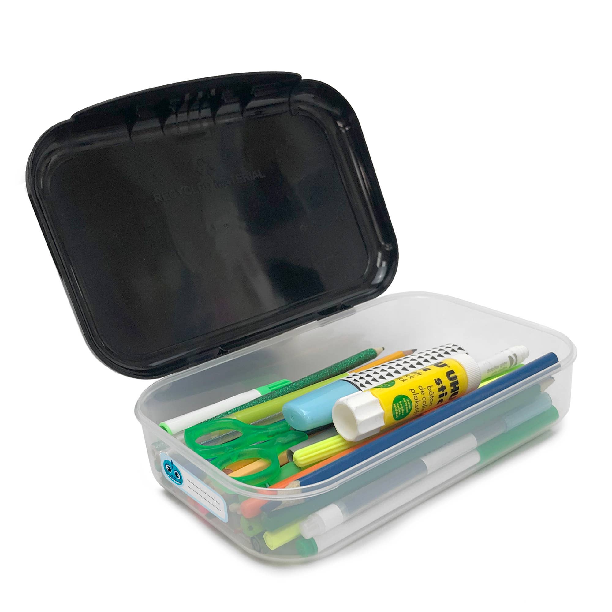 ZIPIT Recycled Plastic Pencil Box for Kids: Black