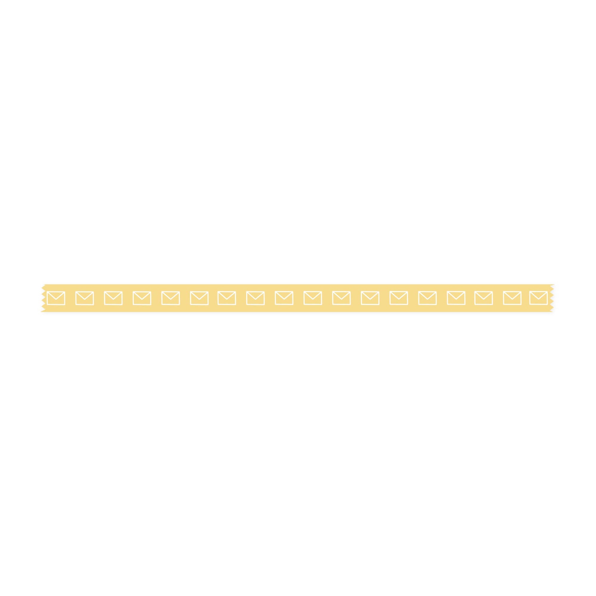 Yellow Envelopes Washi Tape - 8mm: Yellow With White Envelopes