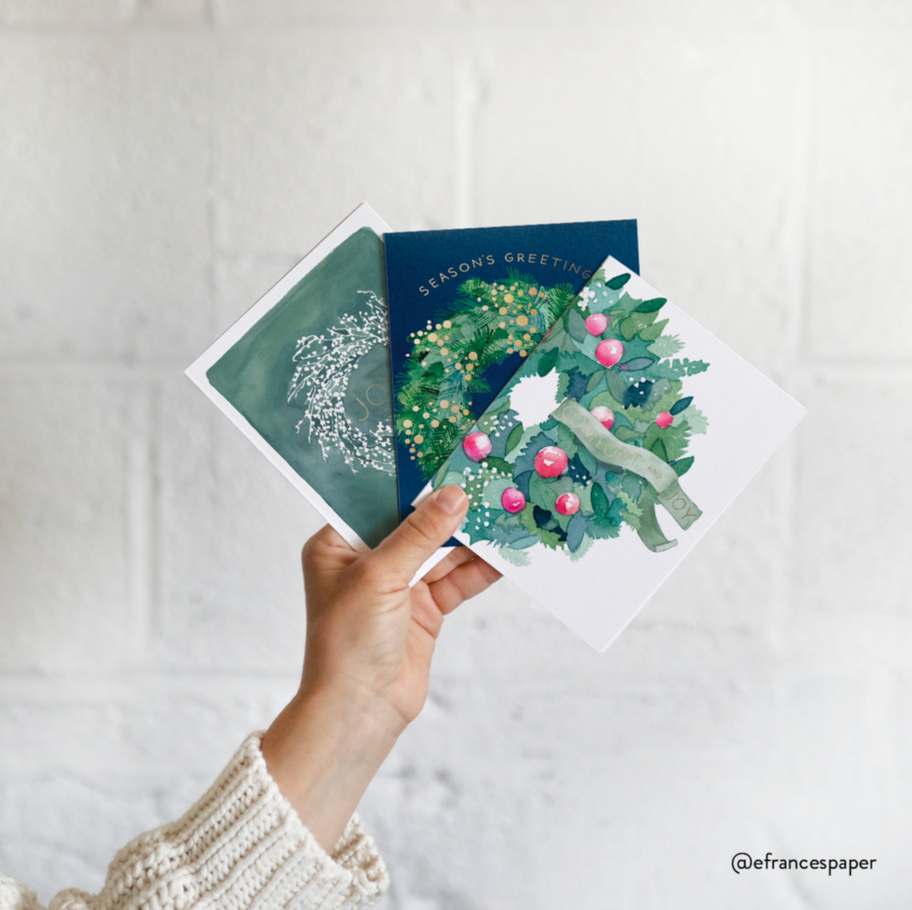 Joy Hope Peace | Holiday Christmas Greeting Card: 4.25 X 5.5