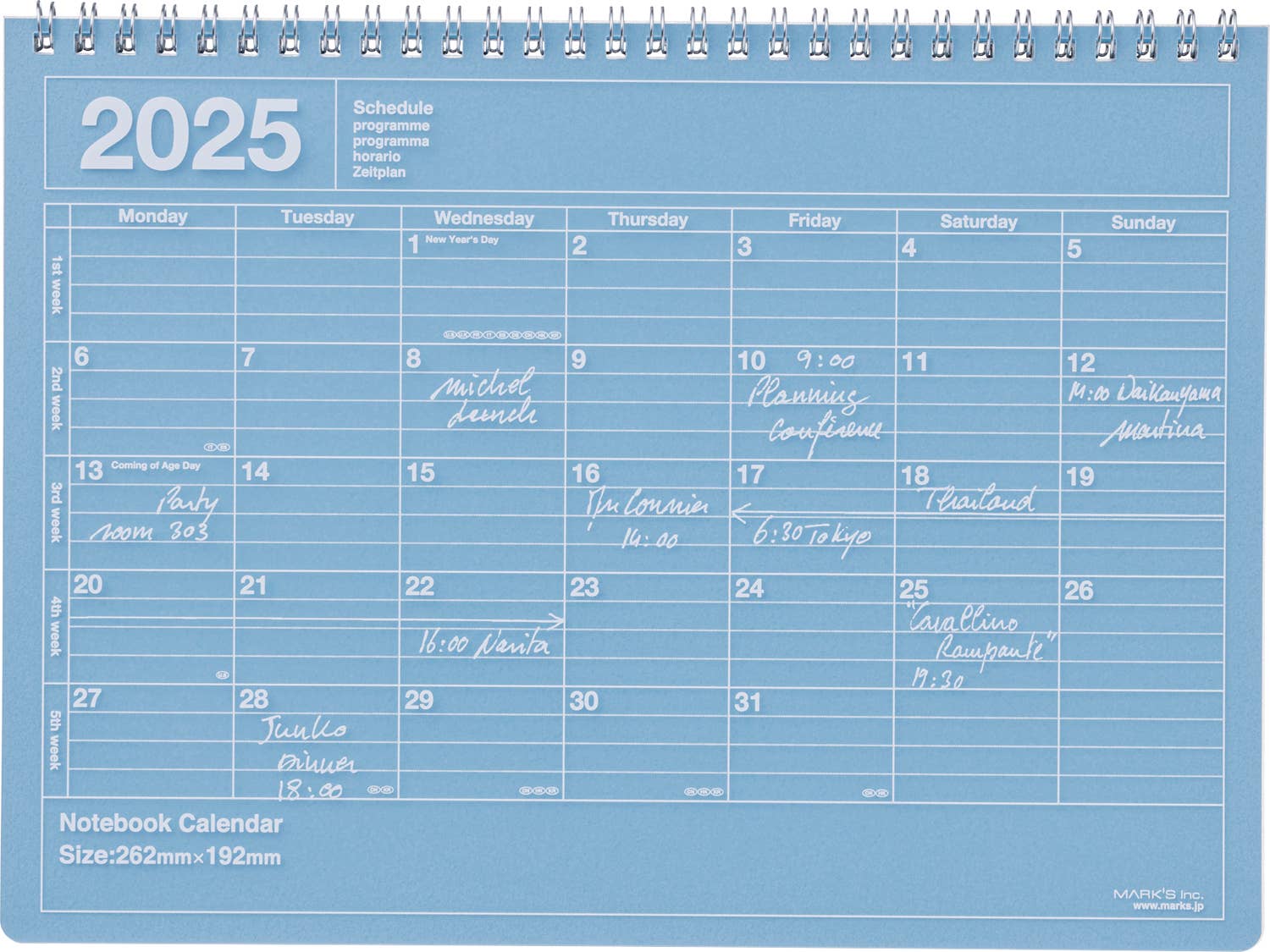 Notebook Calendar 2025  M: Blue