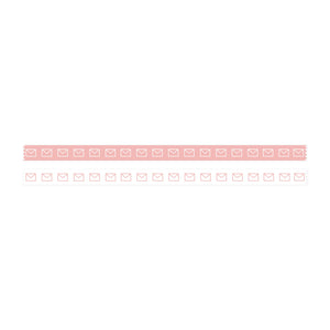 Pink Envelopes Washi Tape - 8mm: Pink With White Envelopes