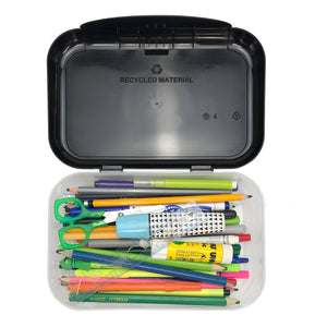 ZIPIT Recycled Plastic Pencil Box for Kids: Black