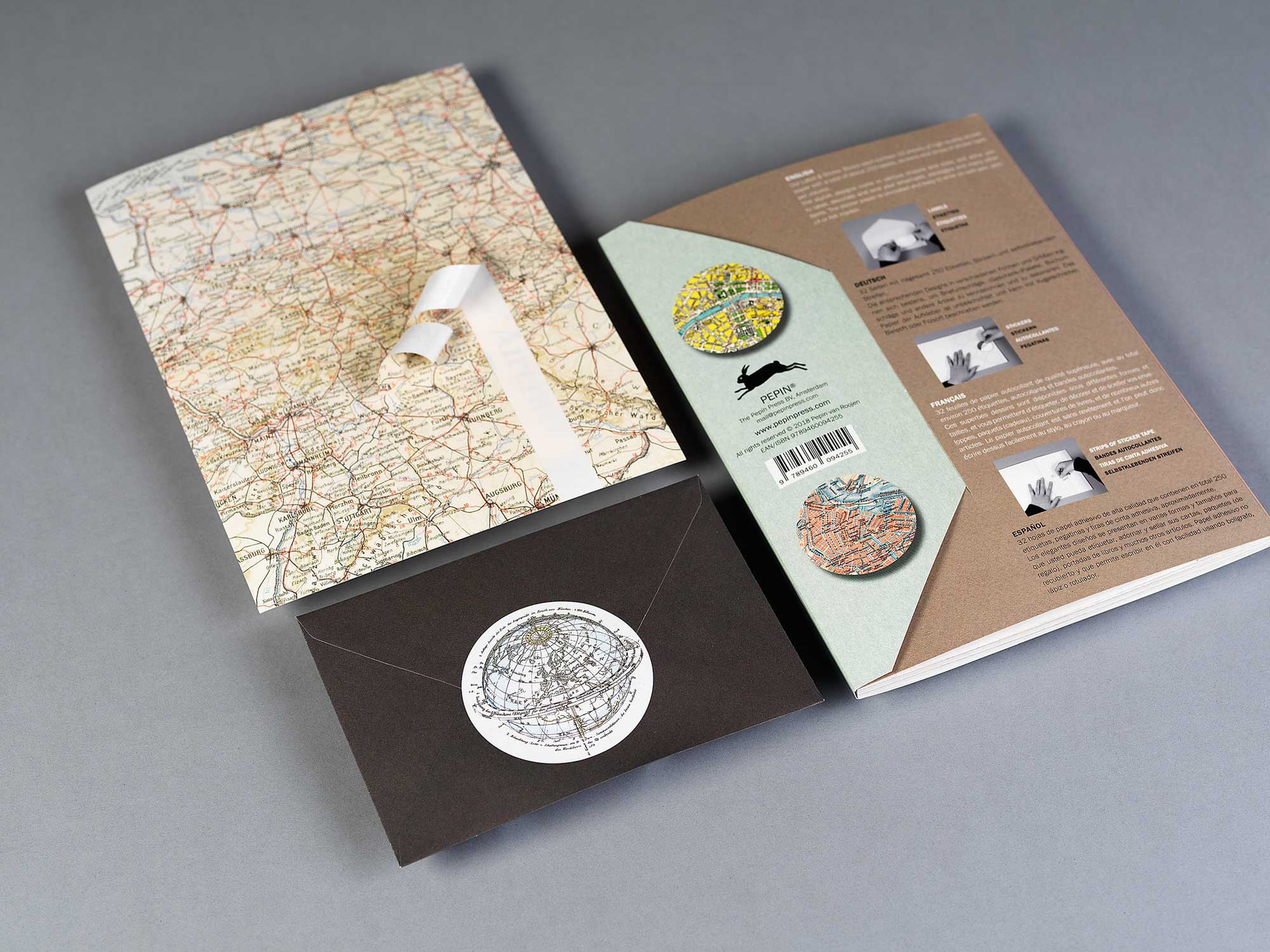 Historical Maps Label Sticker & Tape Book