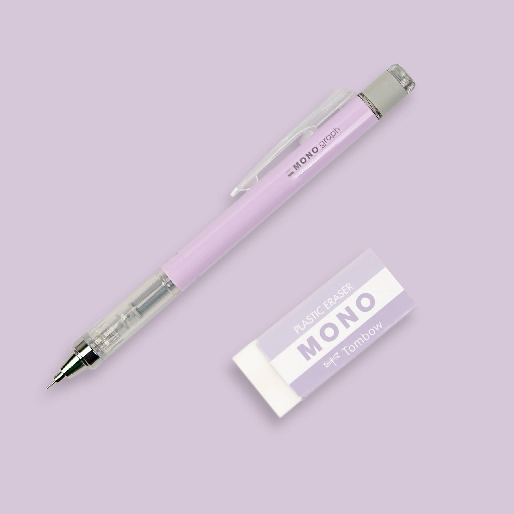 MONO Graph Mechanical Pencil + Eraser Set: Lavender