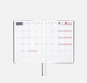 2025 Hobonichi Techo - Slash (Navy) HON - A5 Size/ Daily/Jan. Start