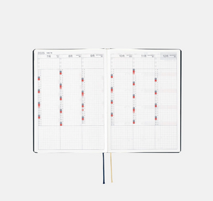 2025 Hobonichi Techo - Slash (Navy) HON - A5 Size/ Daily/Jan. Start