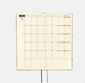 2025 Hobonichi Techo -  Liberty Fabrics: Paysanne Blossom Weeks Softcover Book / Weekly Horizontal / Jan start / Mon start