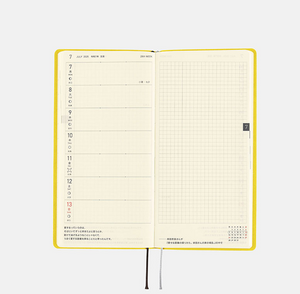 2025 Hobonichi Techo -  Smooth: Mustard Weeks Softcover Book / Weekly Horizontal / Jan start / Mon start