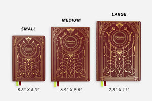 Weekly 2025 Planner Maroon Gilded Magic: Maroon Gilded Magic / Small (5.8” x 8.3”) / Sunday