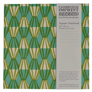 Square Notebook with Lined Paper in Threadwork Green