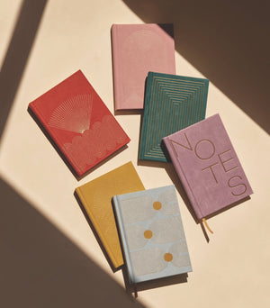 Suede Journals - Dusty Pink Radiant Rainbow