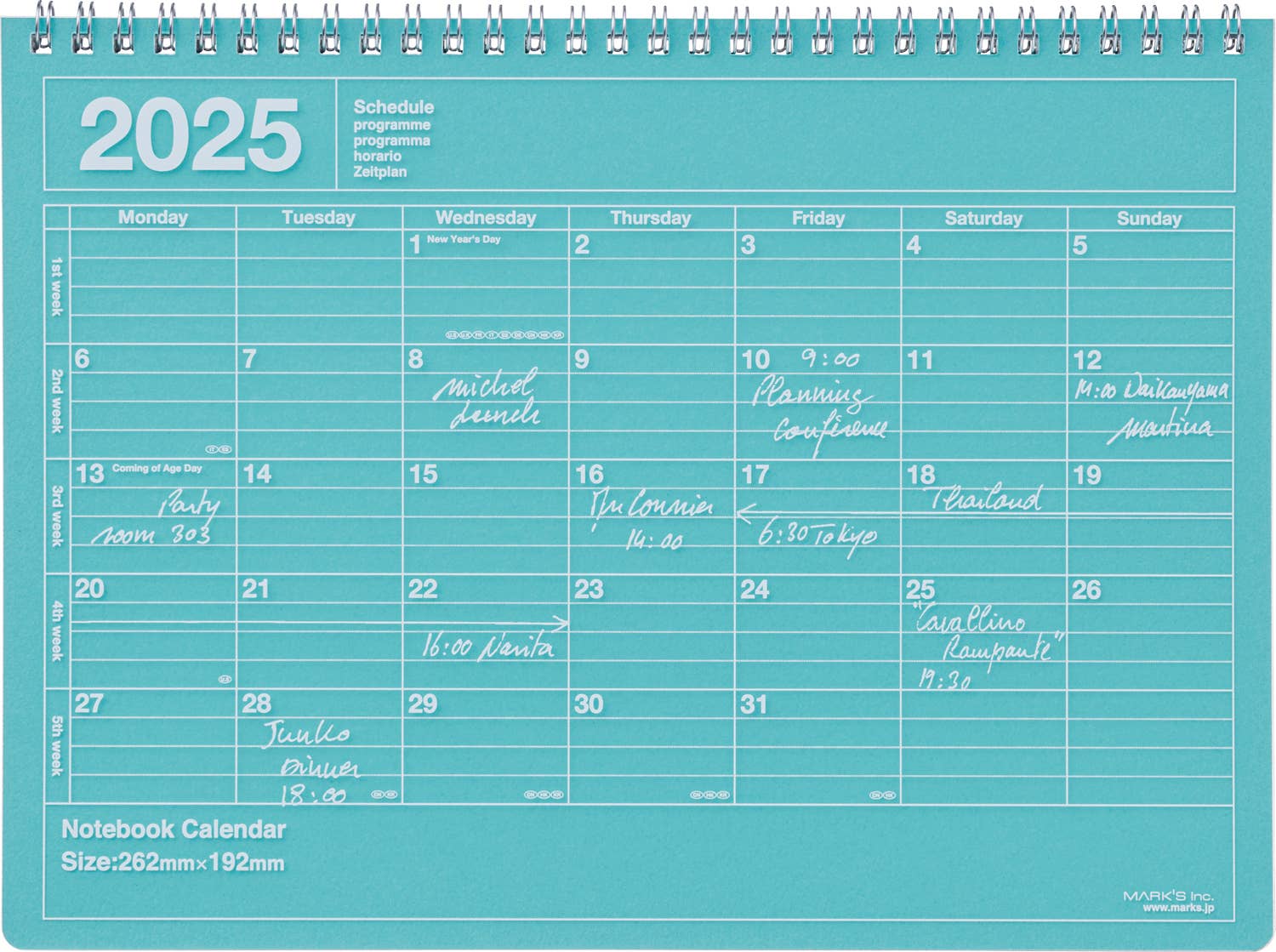 Notebook Calendar 2025  M: Mint