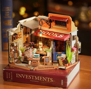 DG164 Corner Bookstore Rolife DIY Miniature House Kit