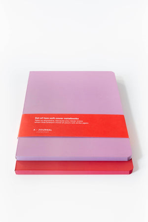 A-Journal Set of 2 Softcover notebooks coral + lilac: Coral & Lilac