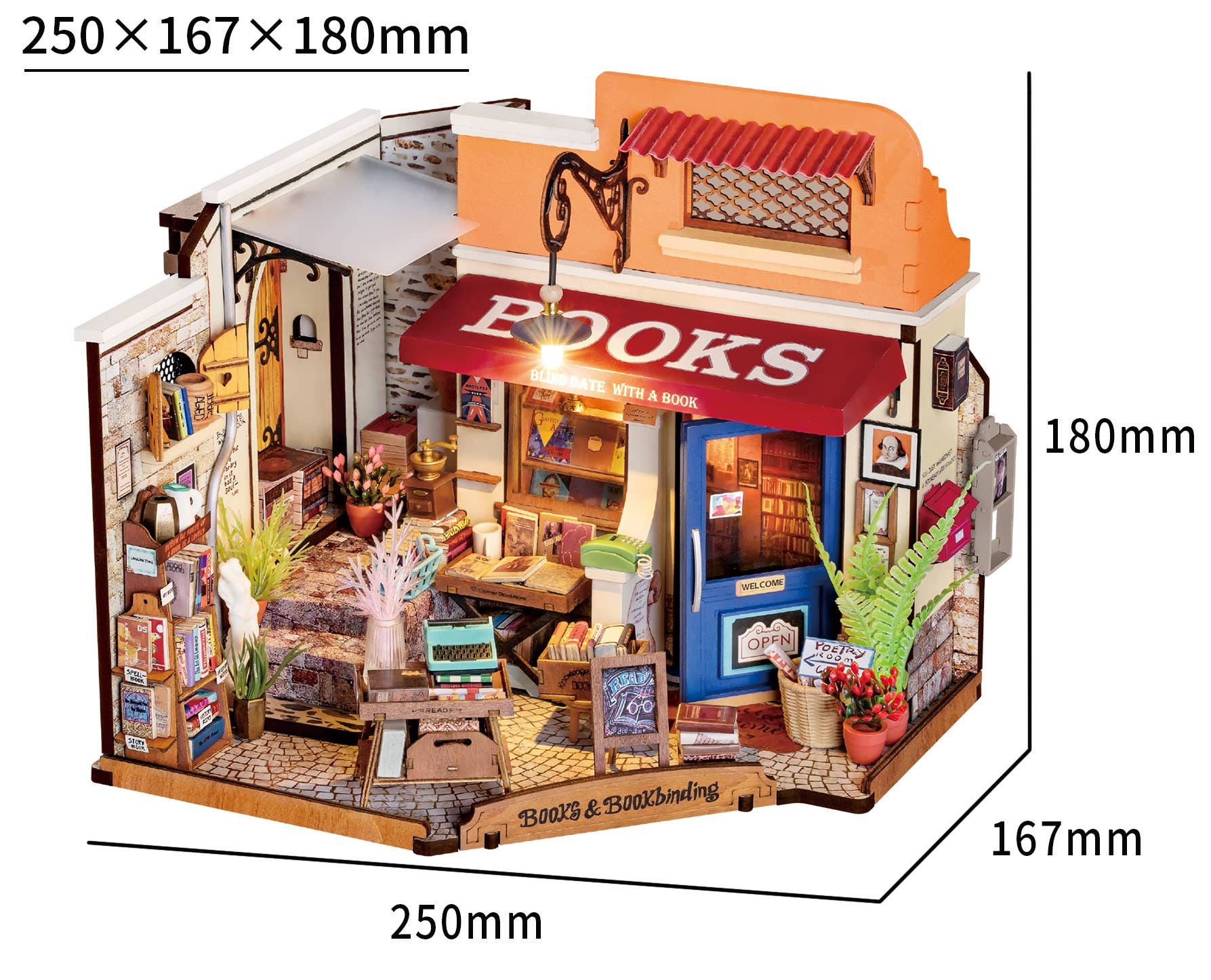 DG164 Corner Bookstore Rolife DIY Miniature House Kit