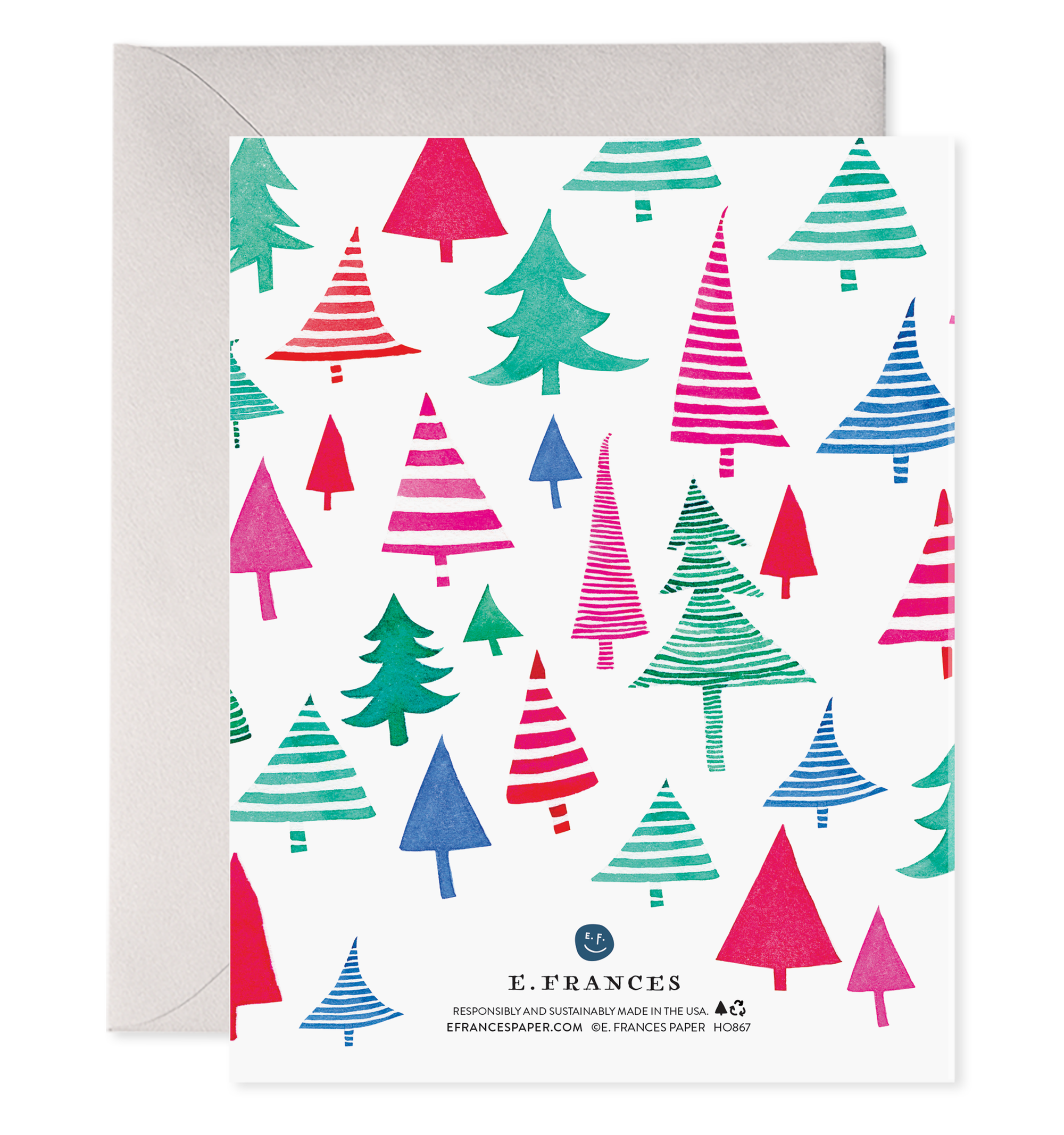 Dancing Trees | Colorful Christmas Greeting Card