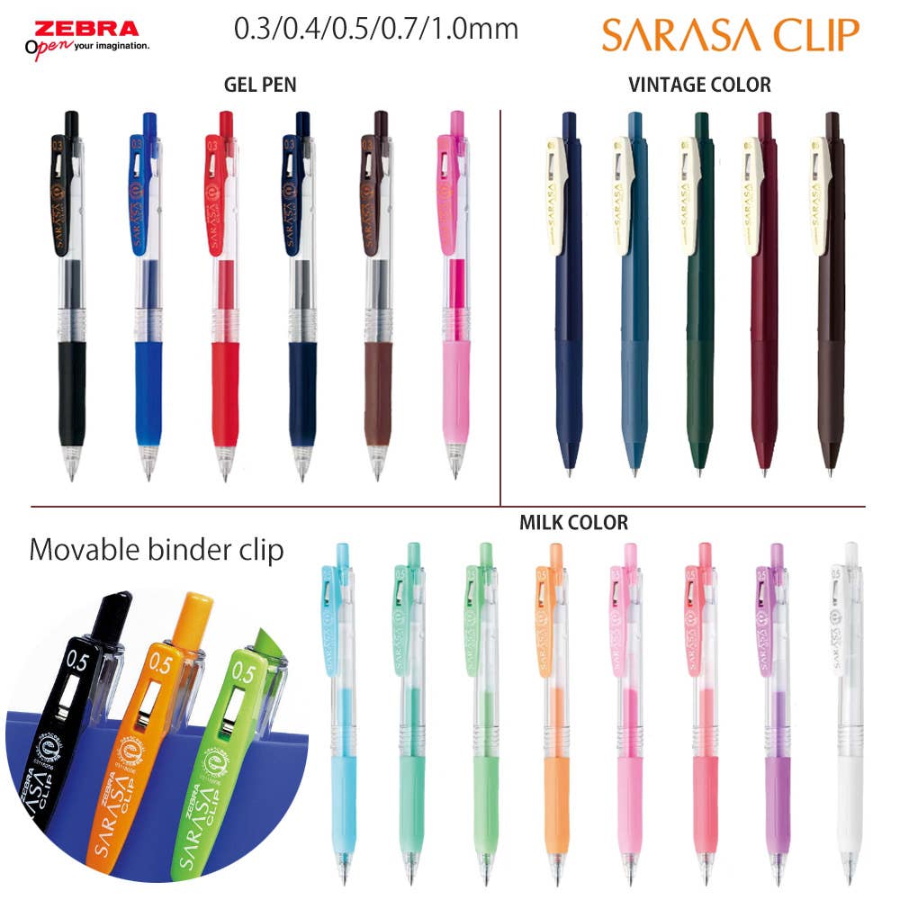 ZEBRA SARASA CLIP GEL PEN: RED / 0.5mm