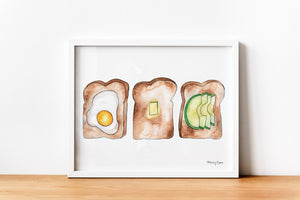 Toast in Three Acts | Watercolor Print