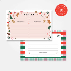 Holiday Recipe Cards - Boxed Set of 10 Recipe Cards