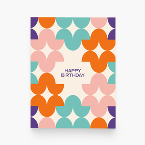 Birthday Retro Pattern Greeting Card