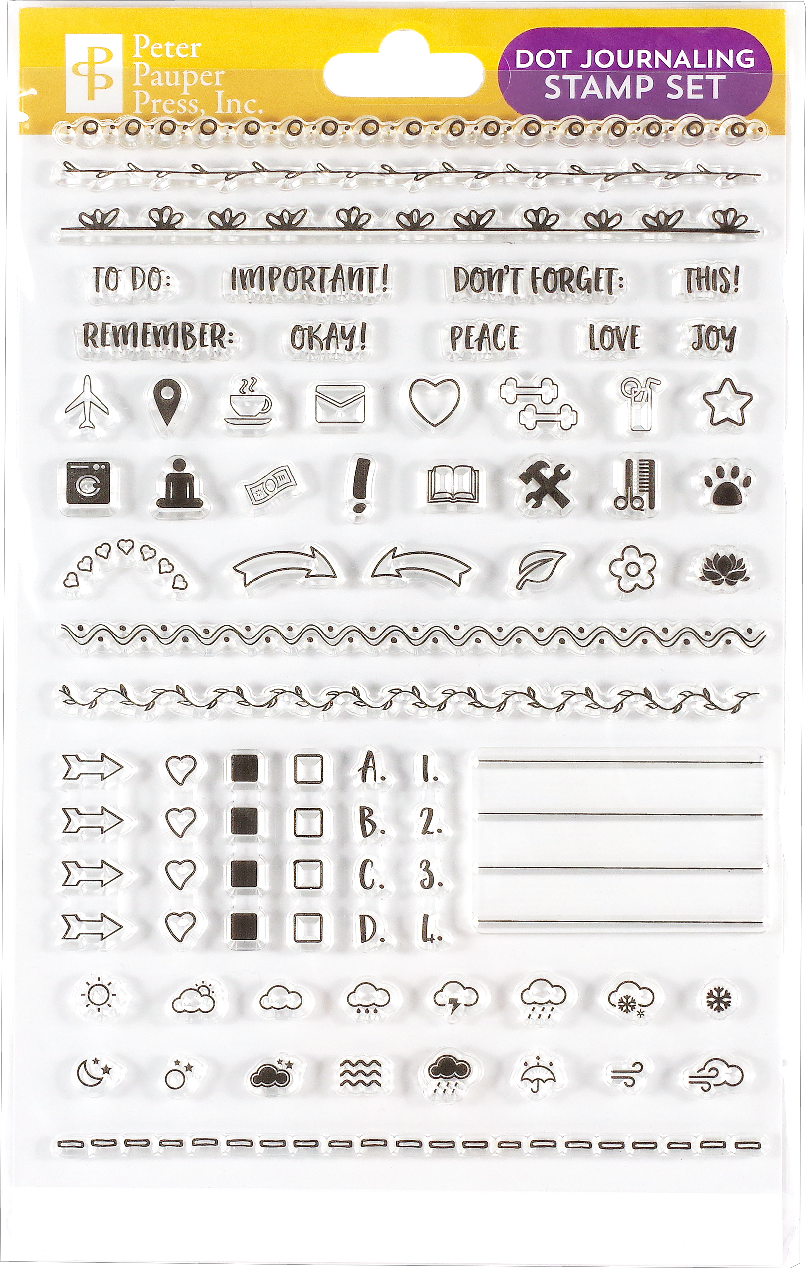 Dot Journaling Clear Stamp Set