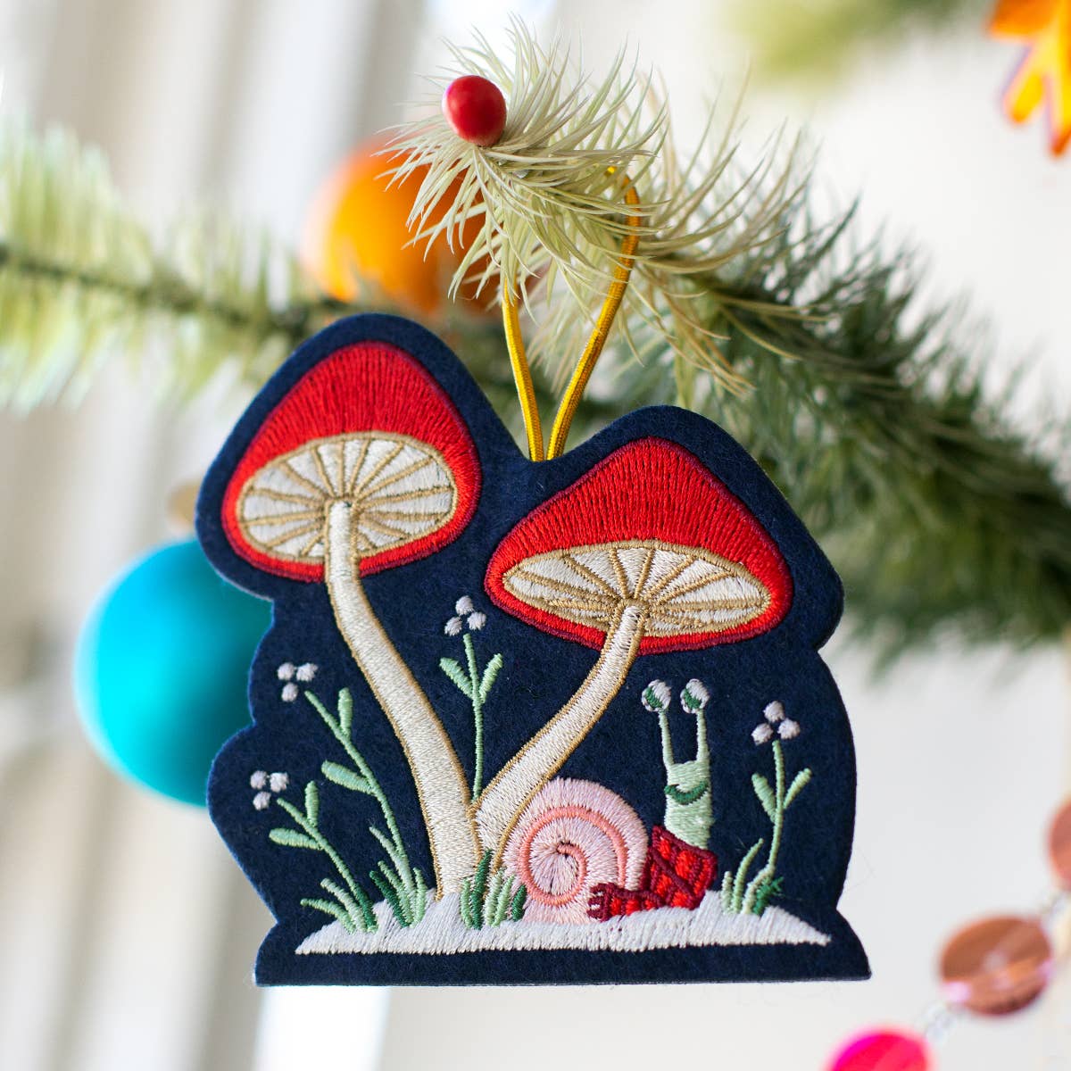 Mushroom Snail Ornament