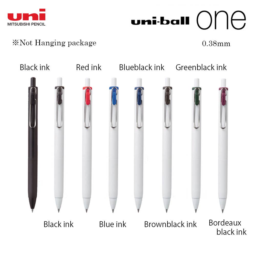 MITSUBISHI UNI BALL ONE BALLPOINT PEN: Greenblack / 0.38mm