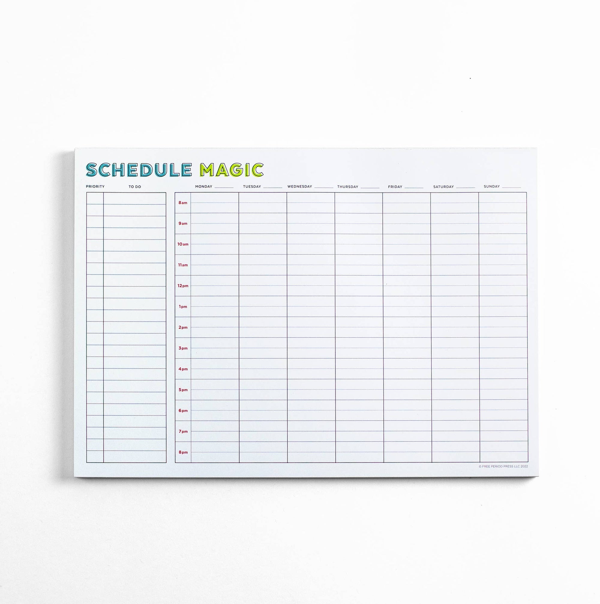 Weekly Schedule Magic Notepad