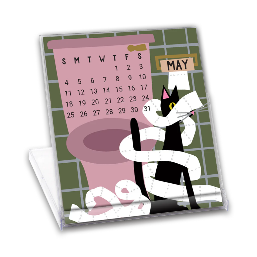 Cat Desk Calendar 2025