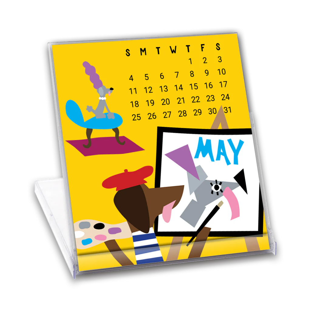 Dog Desk Calendar 2025