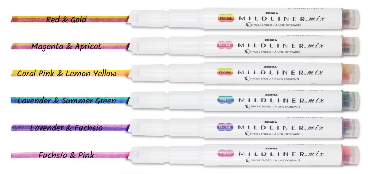 Zebra Mildliner Mix Markers - Individual