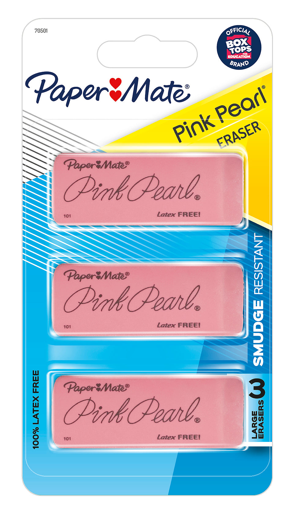 Pink Pearl Eraser - 3 Large Erasers