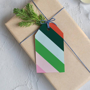 Holiday Stripes Gift Tags -  Set of 10