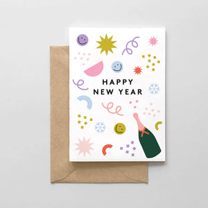 Happy New Year Confetti Design: Single Cards