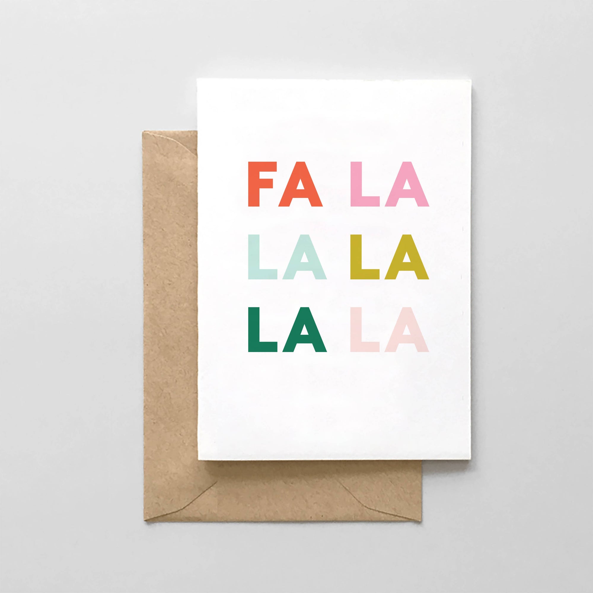 Fa La La La Typography Design: Single Cards