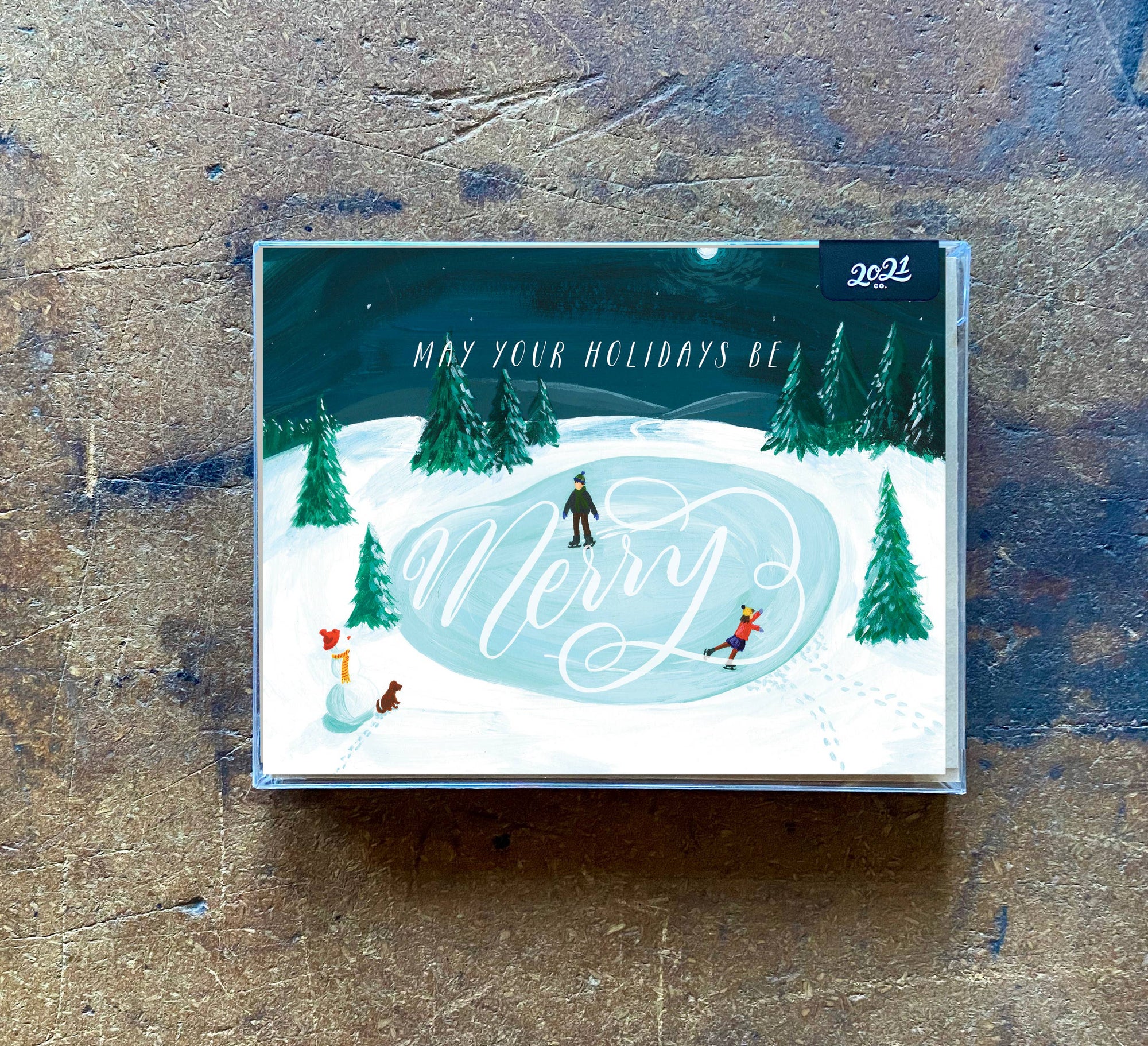 merry skating holiday card: Boxed set (6 cards)